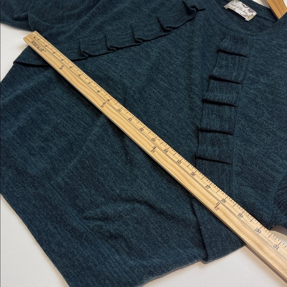 Band of the Free Green/Blue Ruffled Sweater - Picture 4 of 6